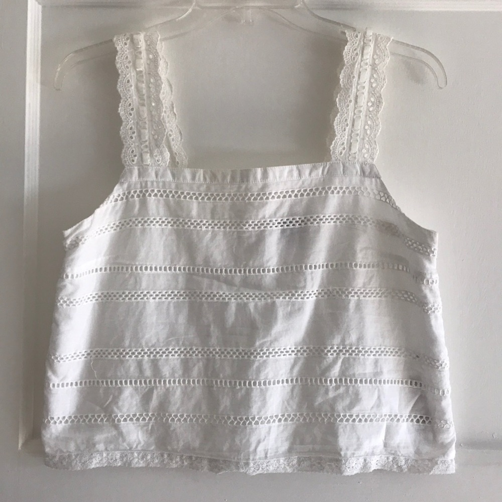 Topshop white cropped tank